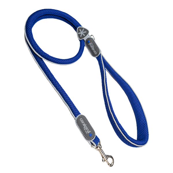 Blue Coralpina Cinquetorri padded mesh dog leash