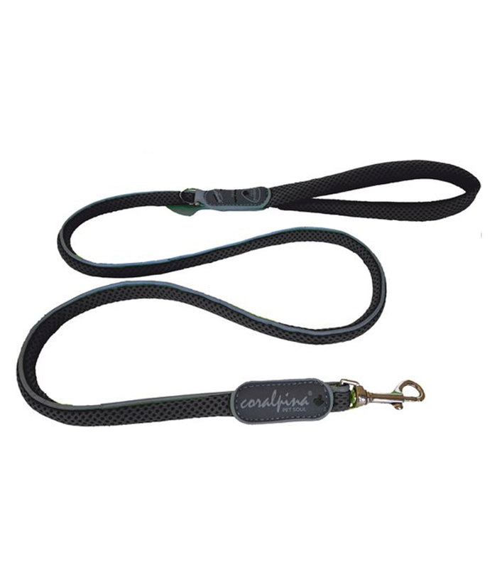 Black Coralpina Cinquetorri padded mesh dog leash