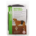 Clean Go Pet washable male wrap belly band packaging, size Large, on a dog