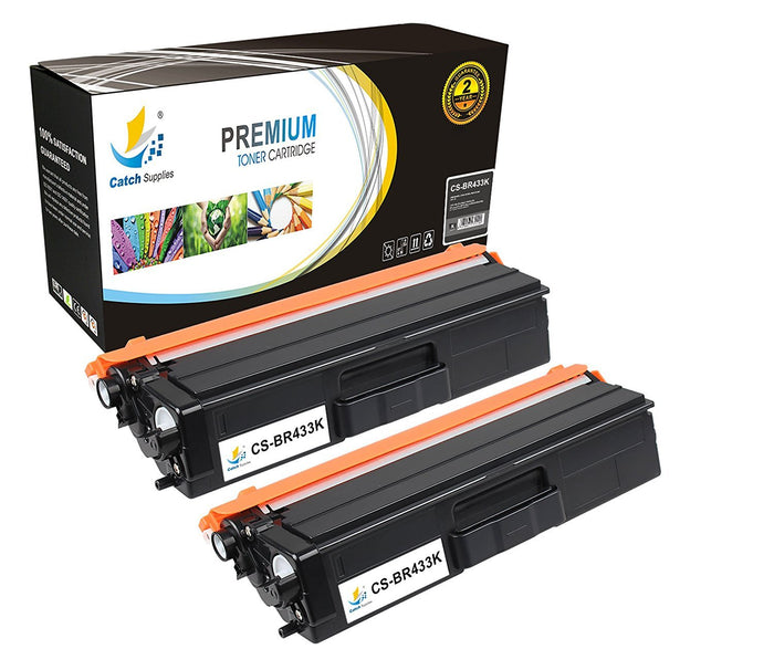 Compatible Brother TN433K Standard Yield Laser Printer Toner Cartridges - Two Pack