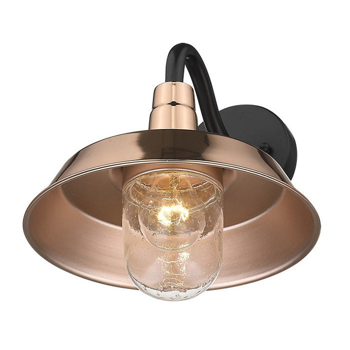Copper Seeded Dimmable Outdoor Hanging Light With Copper Shades