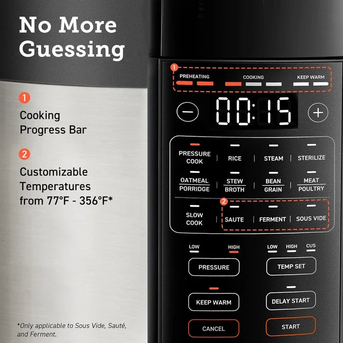 COSORI Electric Pressure Cooker 6 Quart, 9-in-1 Instant Multi Cooker, 13 Presets, Rice Slow Cooker,Stainless Steel