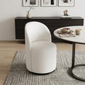 Cream and Black Velvet Curved Back Swivel Dining Arm Chair