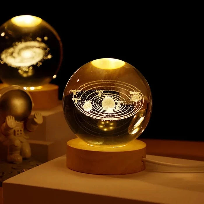 Transform your space with a Crystal Ball Lamp that creates a soft galaxy glow and brings cozy light to your bedroom each evening.