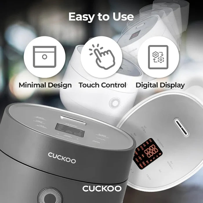 CUCKOO Micom Small Rice Cooker 10 Menu Options: White, Oatmeal, Brown, Quinoa, & More, Smart Fuzzy Logic, 3 Cups / 0.75 Qts.
