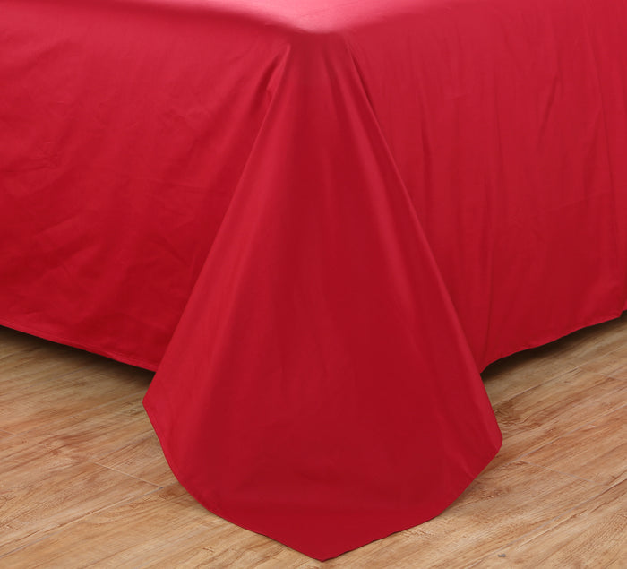 Custom Red Plum Blossom Floral Bedding Set Oriental Chinese Style Duvet Cover Set With Solid Red Bed Sheet