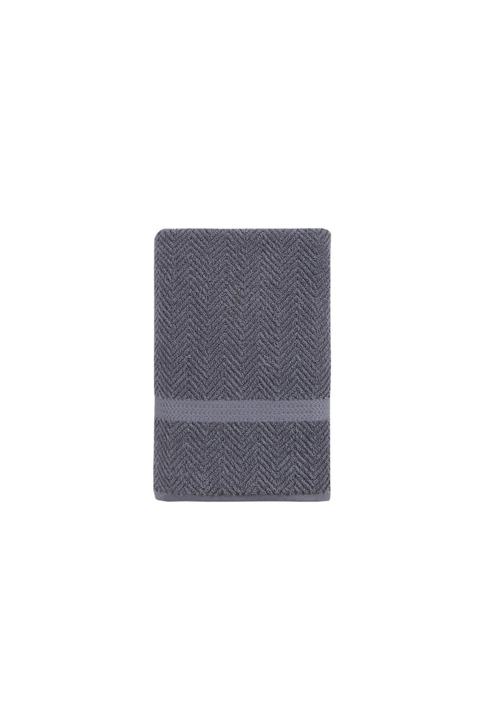 Dark Gray Chevron Turkish Cotton 27" X 54" Bath Towel