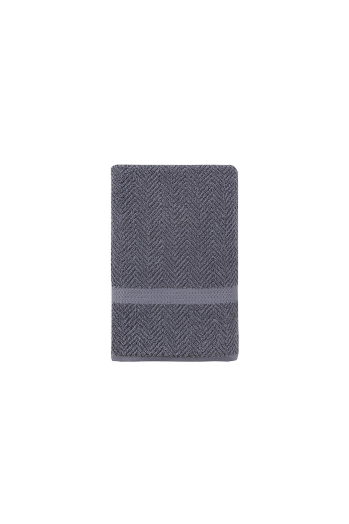 Dark Gray Chevron Turkish Cotton 27" X 54" Bath Towel