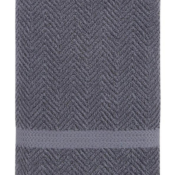 Dark Gray Chevron Turkish Cotton 27" X 54" Bath Towel