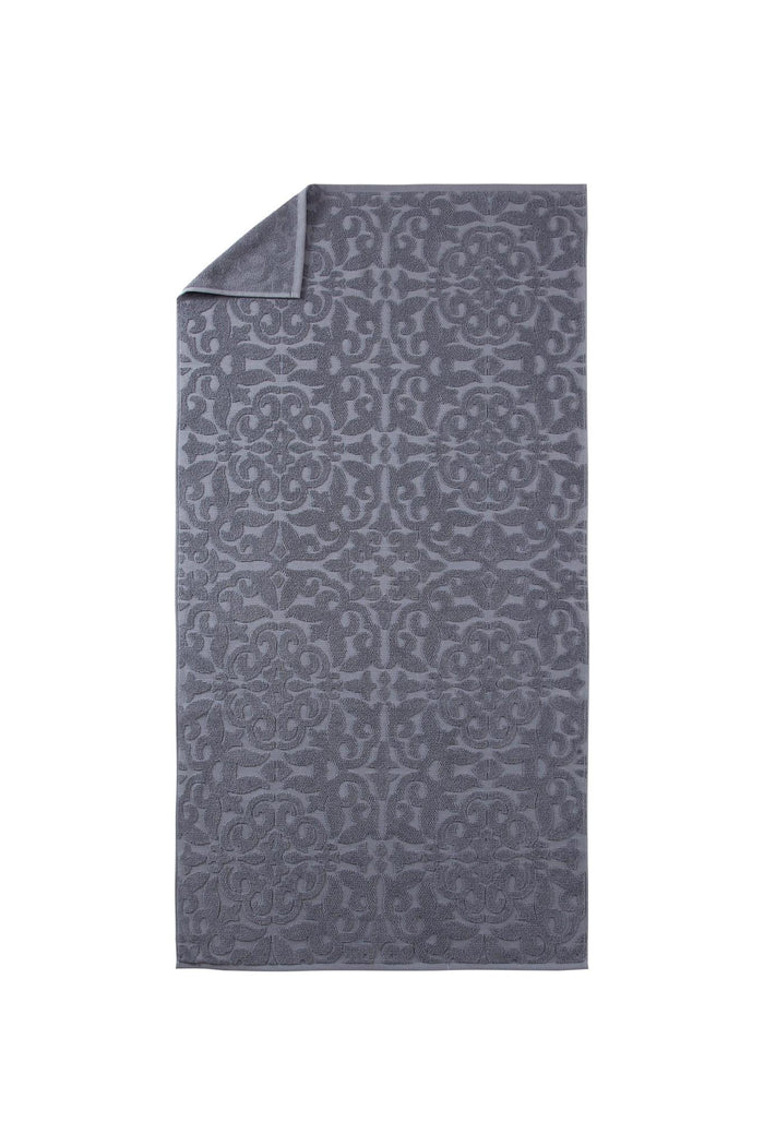 Dark Gray Turkish Cotton 27" X 54" Damask Bath Towel