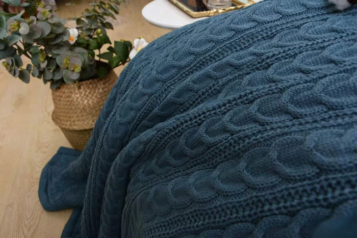 Double-layer knitted sheepskin blanket on the back