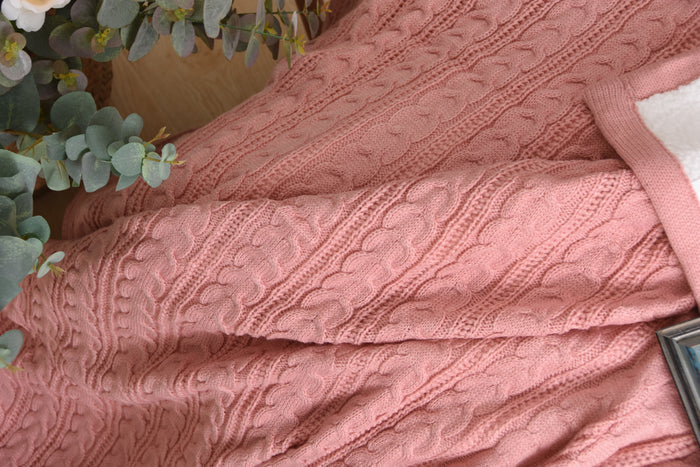 Double-layer knitted sheepskin blanket on the back
