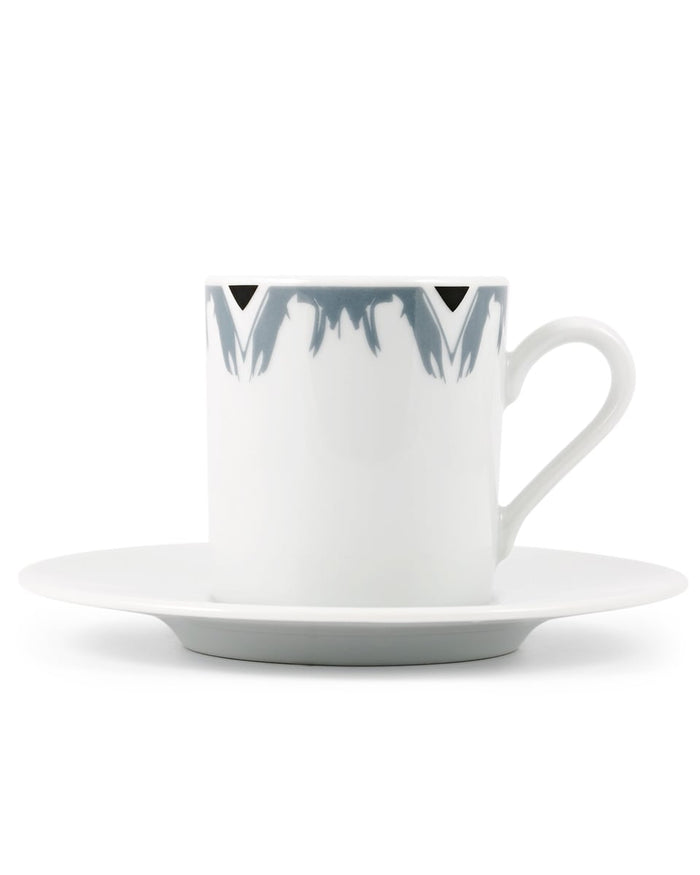 Κούπα Espresso με Πιατάκι Rotate Ikat σε 2 Αποχρώσεις-Γκρι