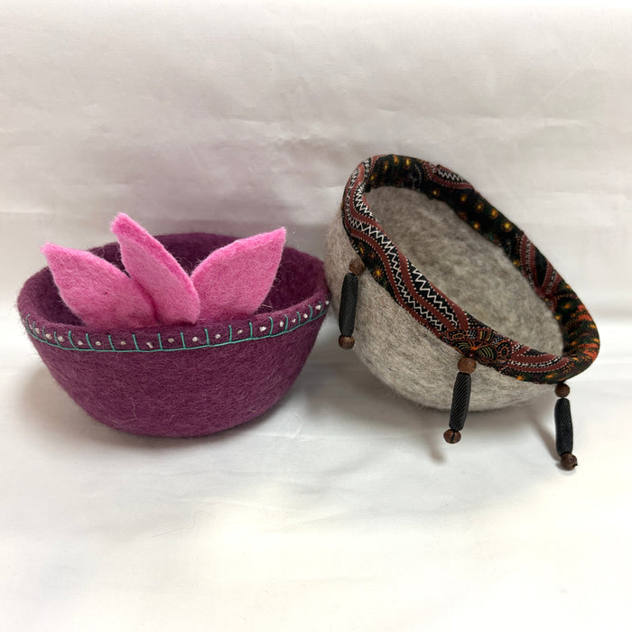 Fuschia Small Wool Bowl