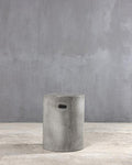 GFRC Κυλινδρικό Σκαμπώ Τραπεζάκι από Fiberglass & Τσιμεντοκονία Linda 35x35x45cm