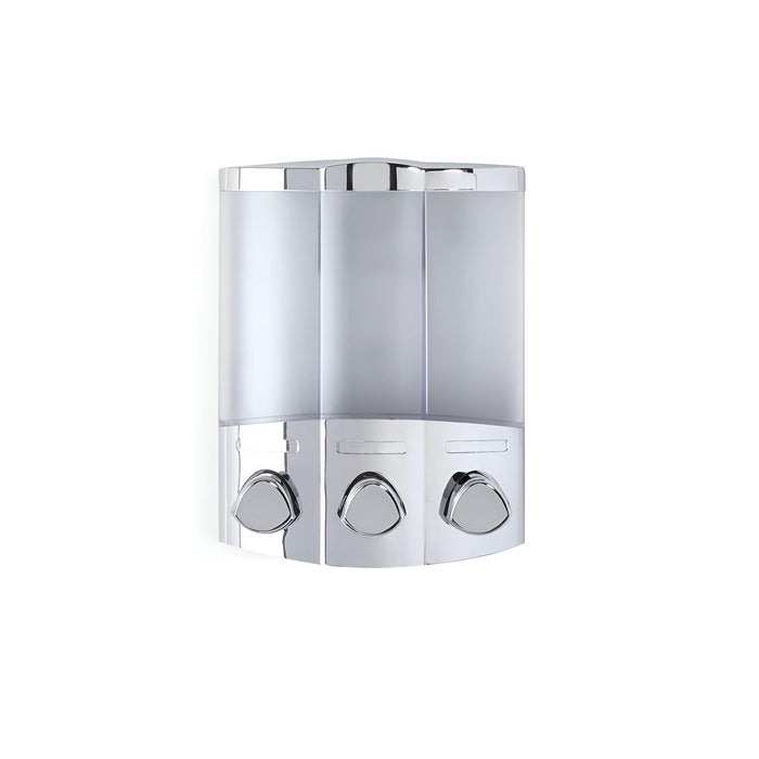 Gray Heavy Duty Plastic Three Chamber Wall Mount Soap Dispenser