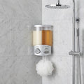 Gray Heavy Duty Plastic Two Chamber Wall Mount Soap Dispenser