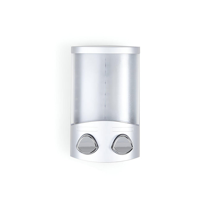 Gray Heavy Duty Plastic Two Chamber Wall Mount Soap Dispenser