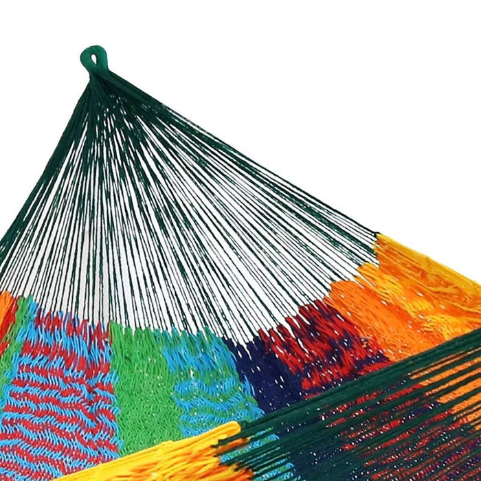 Green Red And Yellow Striped Double Hammock