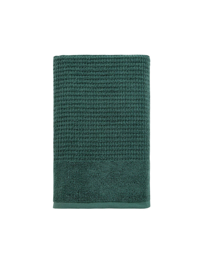Green Turkish Cotton 27" X 54" Checkered Bath Towel