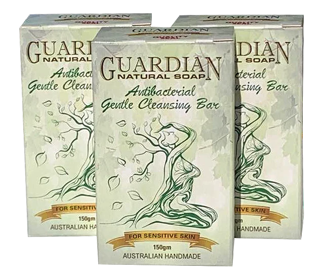Three boxes of Guardian Natural Soap antibacterial gentle cleansing bar for sensitive skin