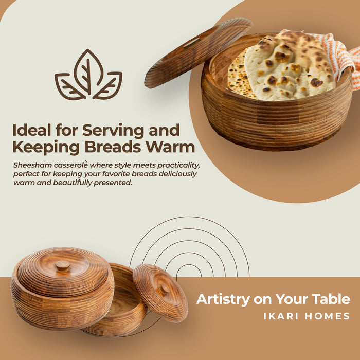 Handcrafted Premium Sheesham Wooden Chapati box