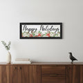 Happy Holiday Black Framed Wall Art