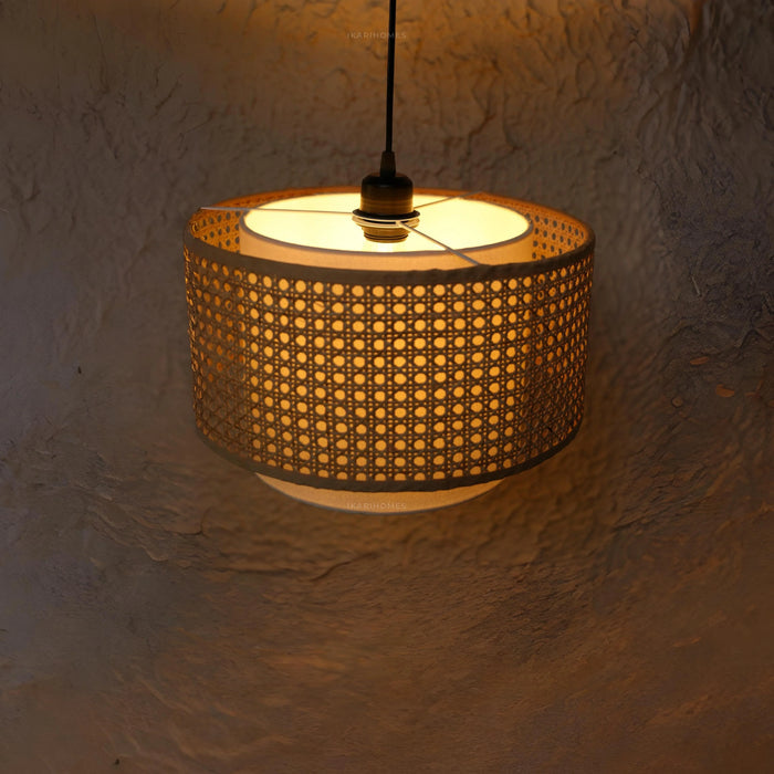 Hexa Duo Rattan Hanging Lamp (Big Size - 14 Inch)