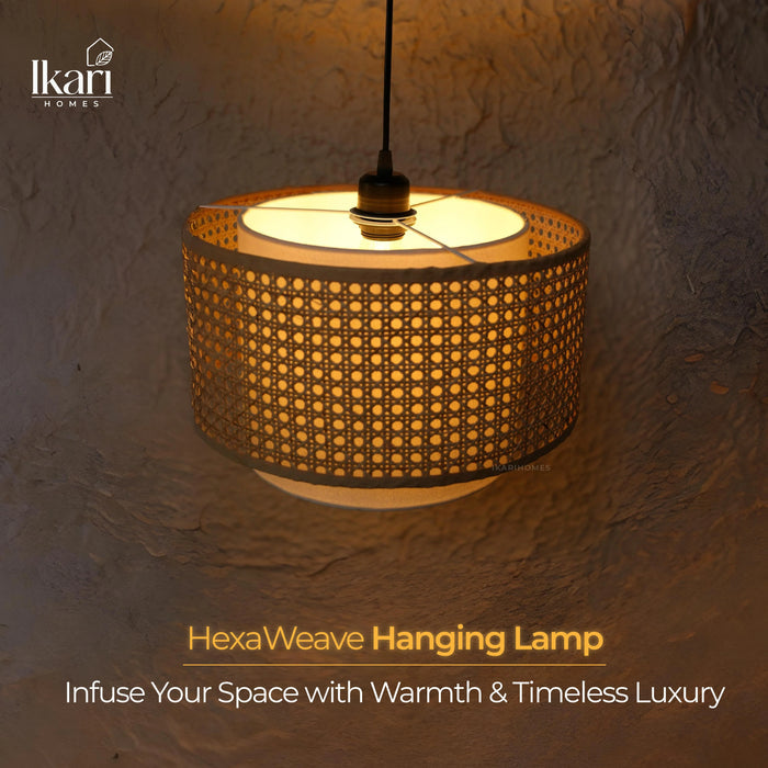 Hexa Duo Rattan Hanging Lamp (Big Size - 14 Inch)