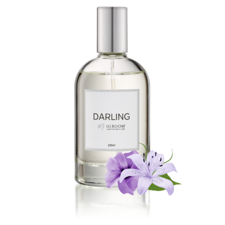 iGroom Darling perfume bottle with a purple lily