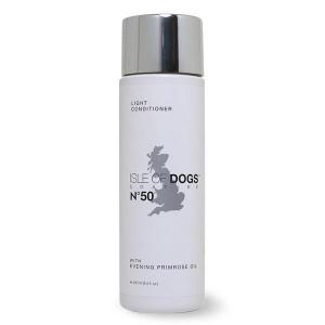 White bottle of Isle of Dogs No.50 Light Management Conditioner with evening primrose oil