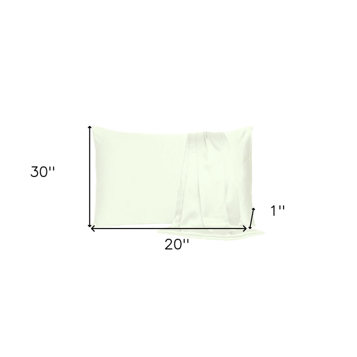 Ivory Dreamy Set Of 2 Silky Satin Queen Pillowcases