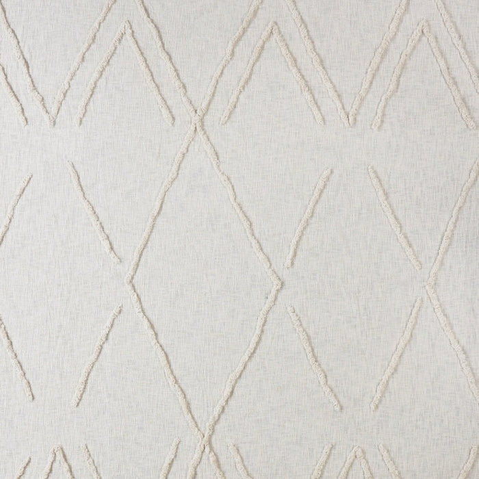 Ivory Geometric Queen Cotton Coverlet