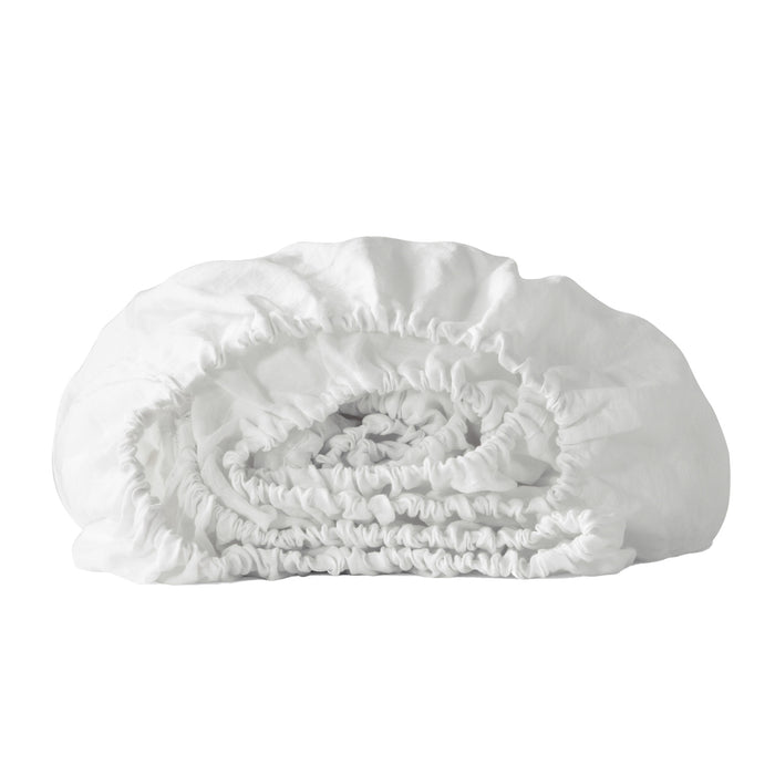 Ivory Linen King Fitted sheet