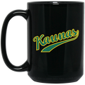 Kaunas - 15 oz. Black Ceramic Mug - Lithuania Strong