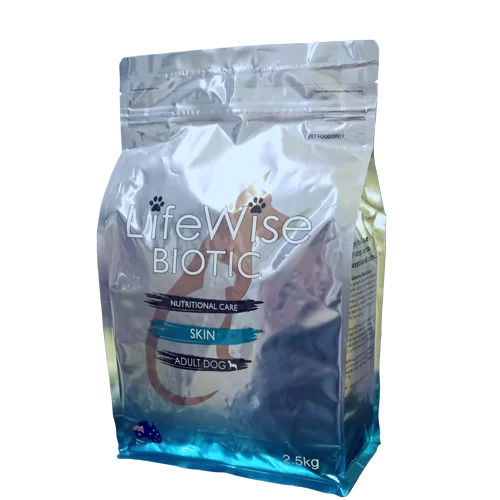 2.5kg bag of LifeWise Biotic Skin adult dog food with fish, alternate angle