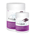 Large 1.08kg and small 180g tubs of LifeWise Purple Boost immuno-stimulant supplement with purple carrots pictured