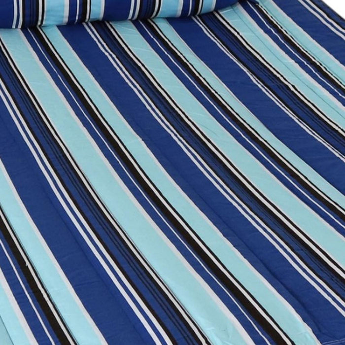 Light Blue And Dark Blue Striped Double Hammock
