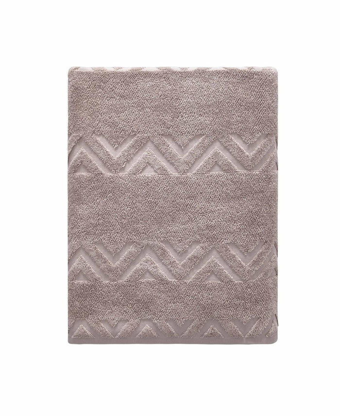 Light Brown Jacquard Turkish Cotton 40" X 70" Chevron Bath Sheet