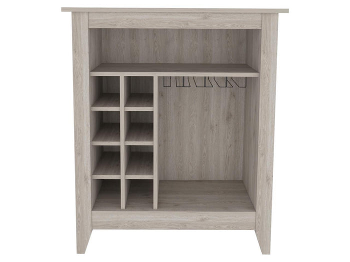 Light Gray Bar Cart With Wine Storage
