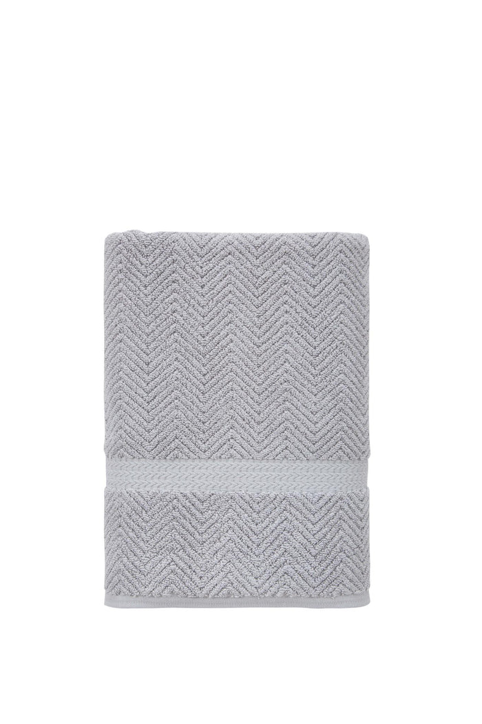 Light Gray Chevron Turkish Cotton 27" X 54" Bath Towel