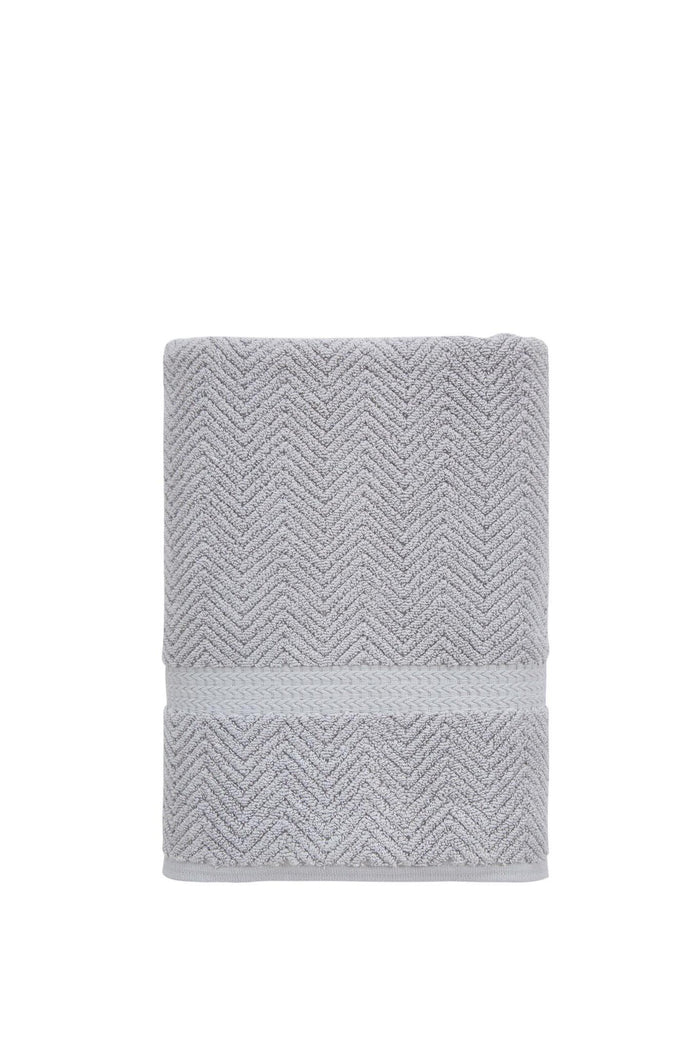 Light Gray Chevron Turkish Cotton 27" X 54" Bath Towel