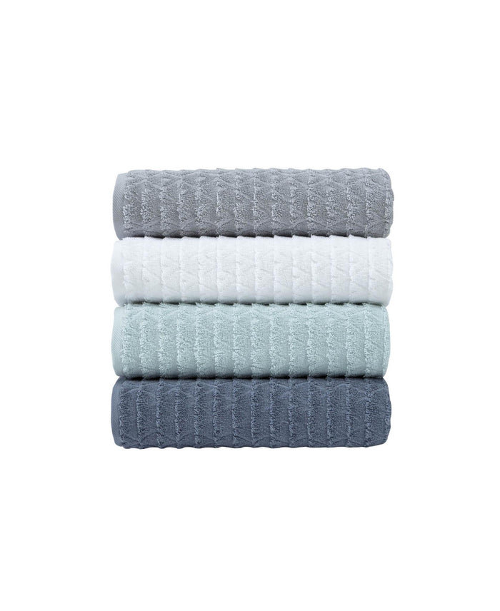 Light Gray Geometric Turkish Cotton 27" X 54" Bath Towel