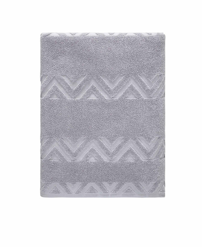 Light Gray Jacquard Turkish Cotton 27" X 54" Chevron Bath Towel