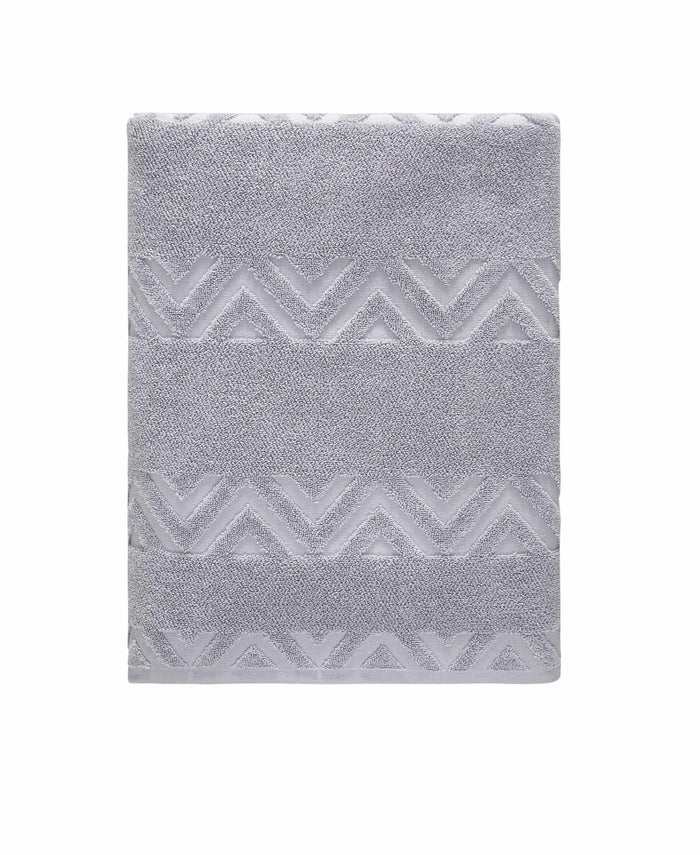 Light Gray Jacquard Turkish Cotton 27" X 54" Chevron Bath Towel
