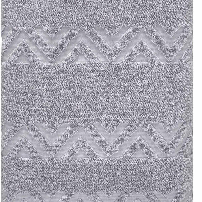 Light Gray Jacquard Turkish Cotton 27" X 54" Chevron Bath Towel