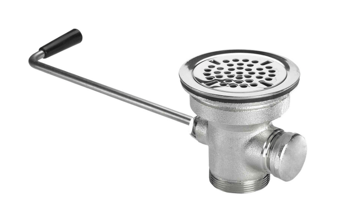 Like New Krowne 22 - 204 Twist Valve w/ 1 1/4" Overflow Outlet, 3 1/2" Sink Opening - Falcon Restaurant Supply - 1