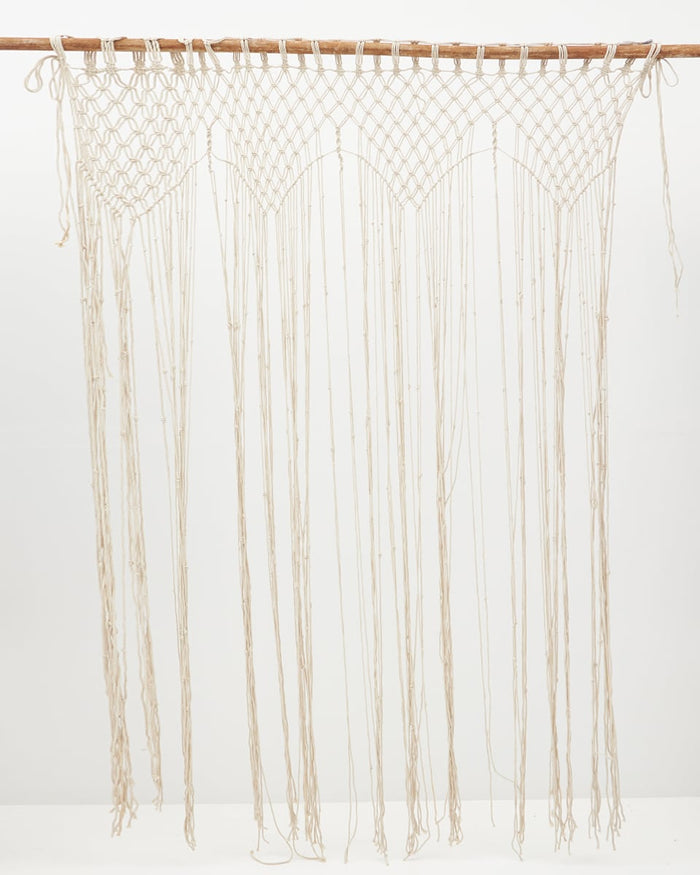 Βαμβακερή Πλεκτή Χειροποίητη Macrame Natural Κουρτίνα Briar 200x240cm