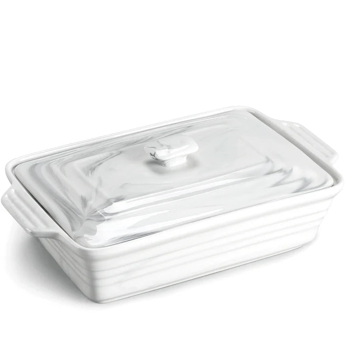 MALACASA Bake Series Porcelain Marble Oven Dishes 32cmx23.5x8.7cm 2700ml Baking Trays Oven Ramekin Gray Oven Dish
