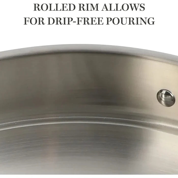 Martha Stewart Castelle 10 Piece 18/8 Stainless Steel Induction Safe Pots and Pans Non-Toxic Cookware Set
